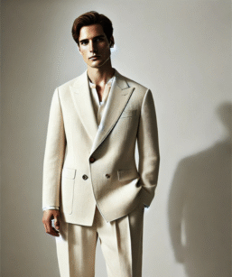 Off white relaxed fit suit