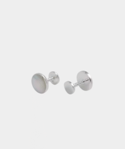 Silver Color Round Cufflinks