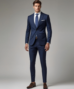 Slim Fit Navy Blue Suits For Men
