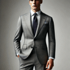 Grey Business Suit Two Button For Men