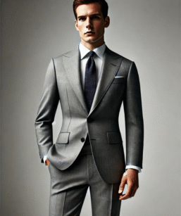 Grey Business Suit Two Button For Men