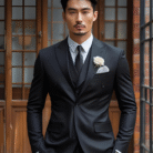 Regular Fit Black Suit for Men