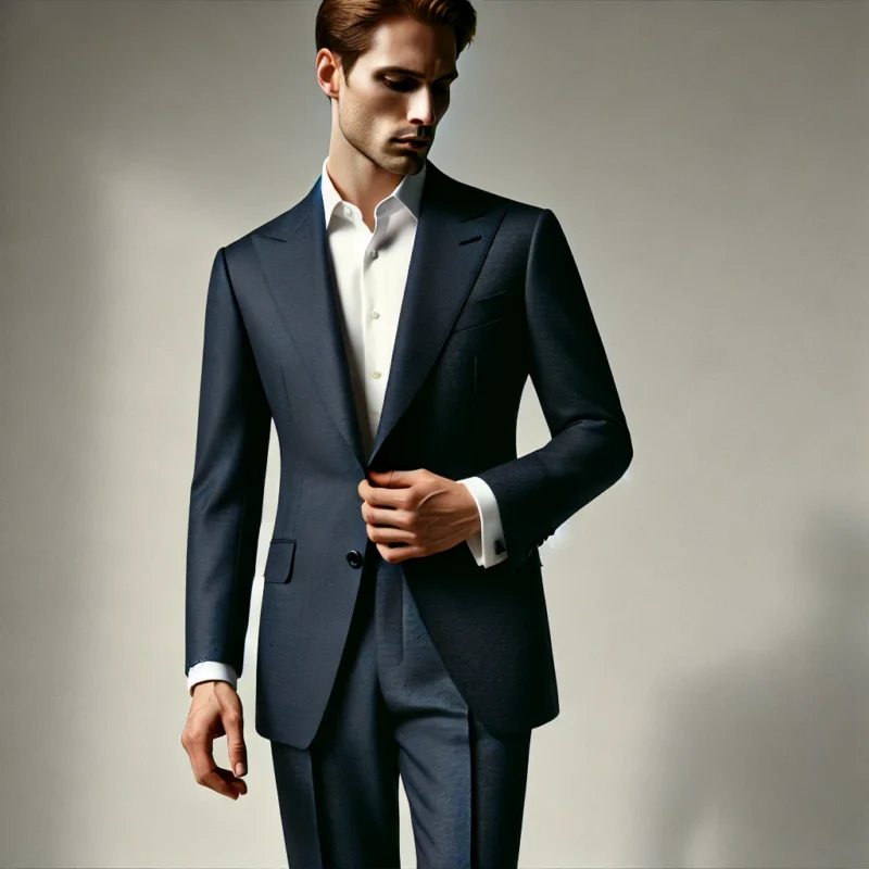 Navy blue two piece suit