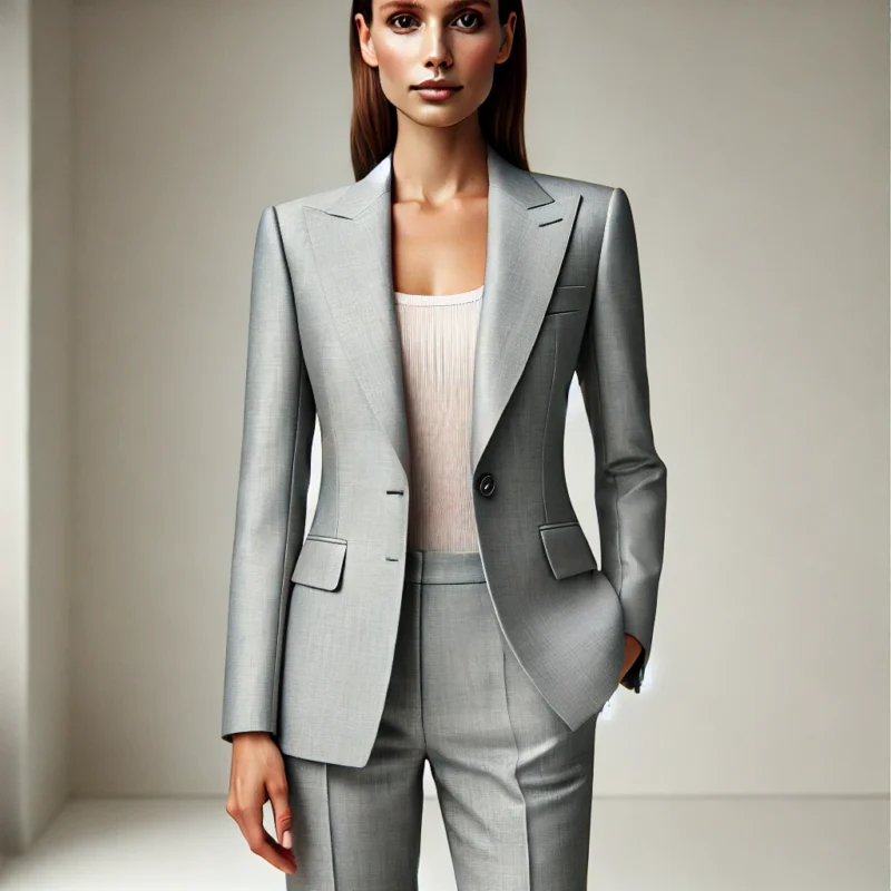 Women's light Grey two piece suit