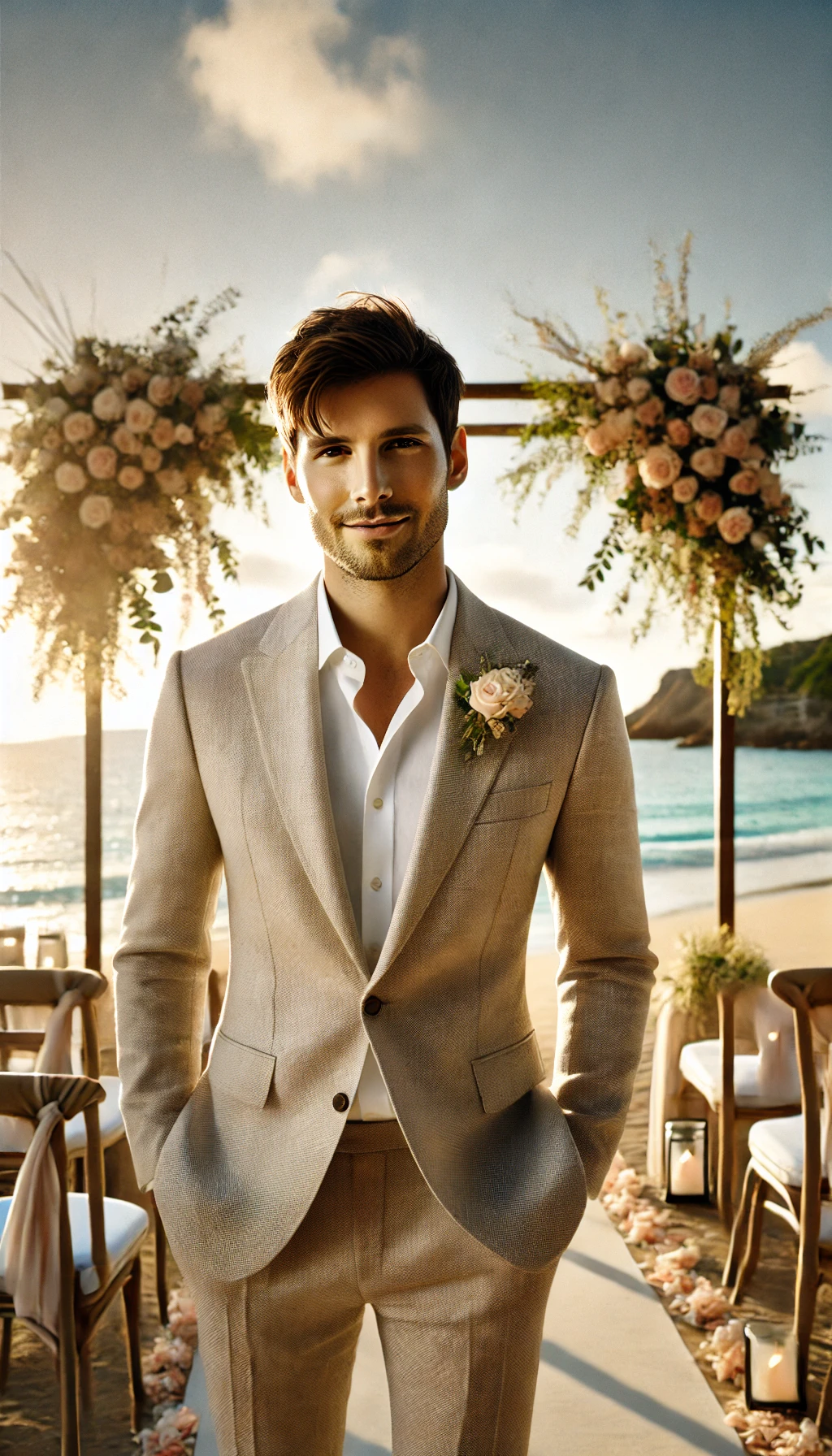 Beige Summer wedding suit – Tomford Tailor