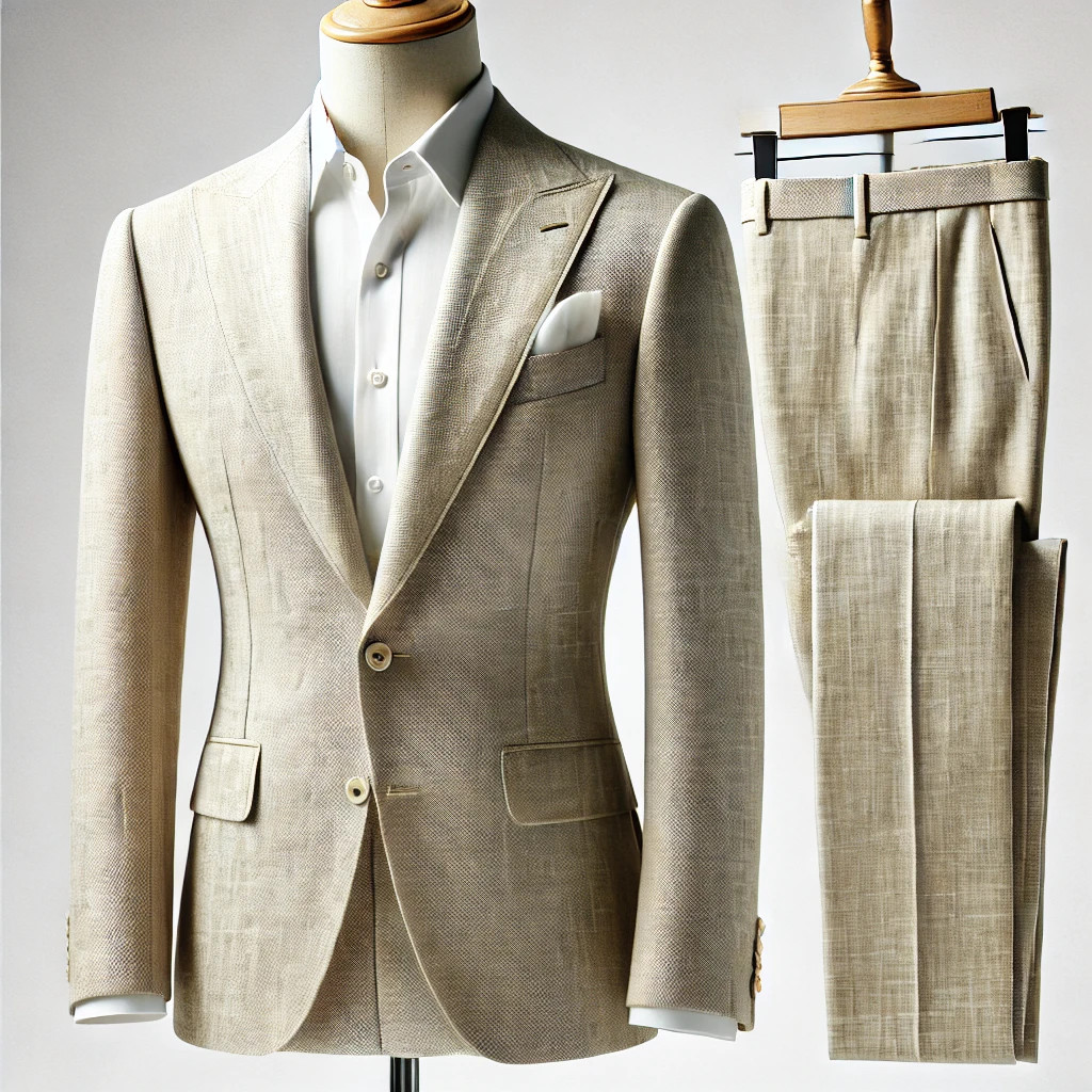 Beige linen day wedding suit – Tomford Tailor