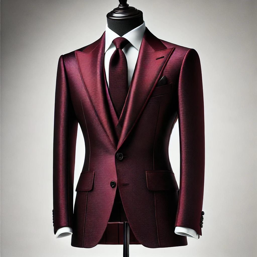 Burgundy wedding suit for groom – Tomford Tailor