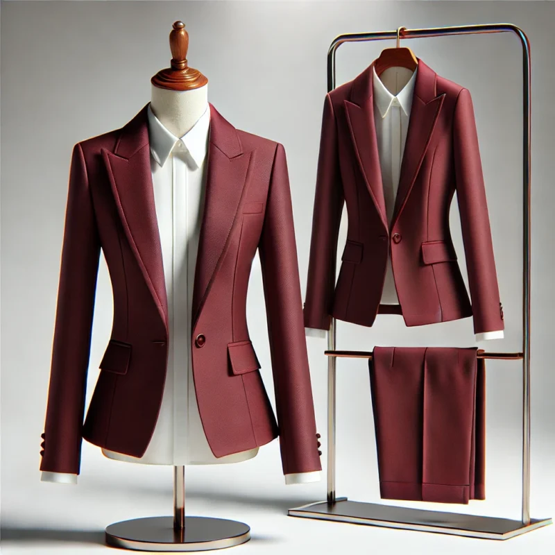 Burgundy color two piece suit for women
