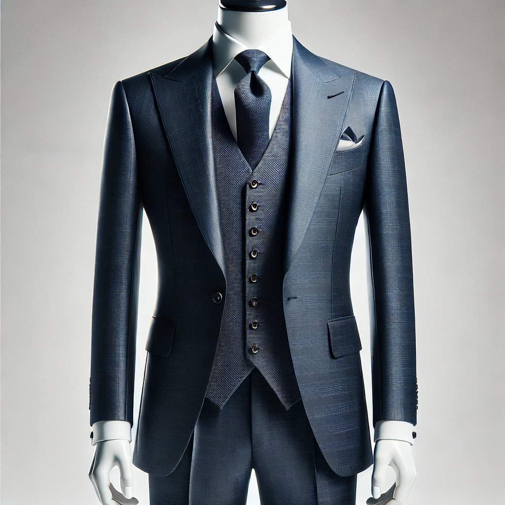 Navy three-piece wedding suit – Tomford Tailor