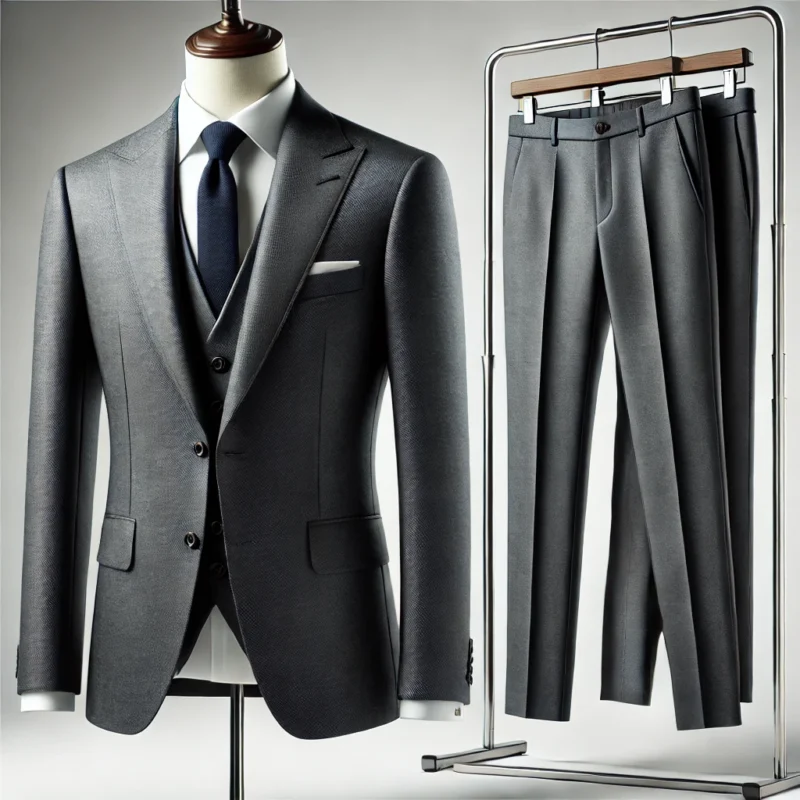 charcol grey three piece suit pant