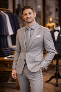 light grey two piece suit chiang mai
