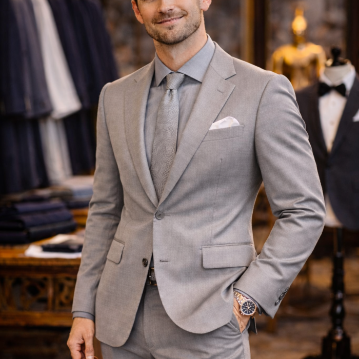 light grey two piece suit chiang mai