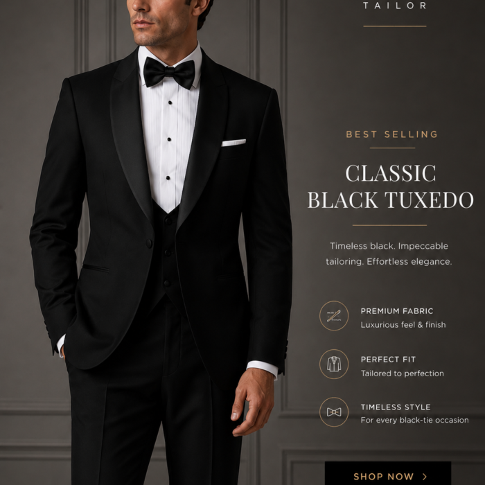 Classic Black Tuxedo for Groom in Chiang Mai Classic Black Tuxedo for Groom in Chiang Mai