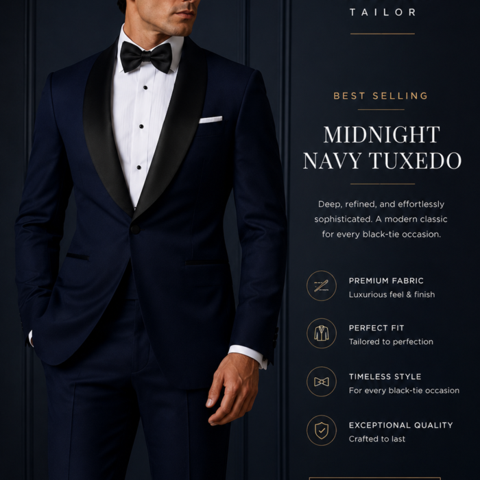 Midnight Navy Tuxedo for Groom in Chiang Mai Midnight Navy Tuxedo for Groom in Chiang Mai
