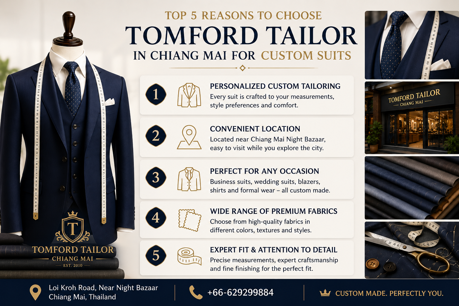 Top 5 Reasons to Choose Tomford Tailor in Chiang Mai for Custom Suits