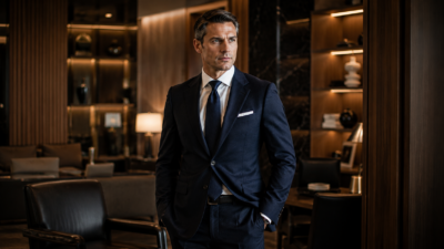 42-year-old European executive creating a strong first impression in a business environment