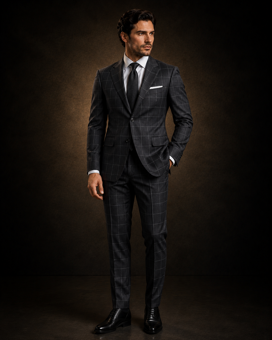 Windowpane Business Suit