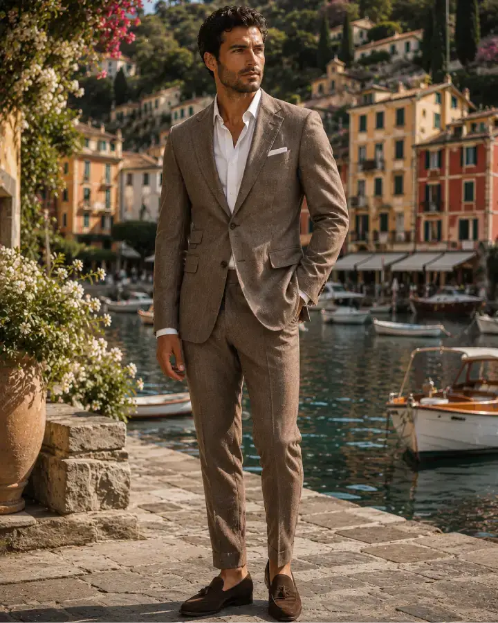 The Portofino - Linen Destination Wedding Suit