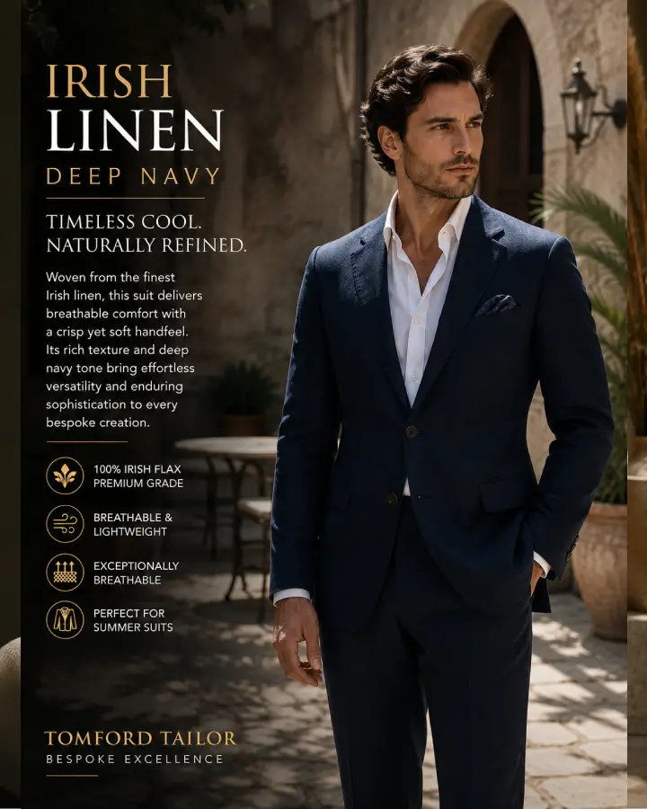 Irish Linen Deep Navy Premium Linen Suit