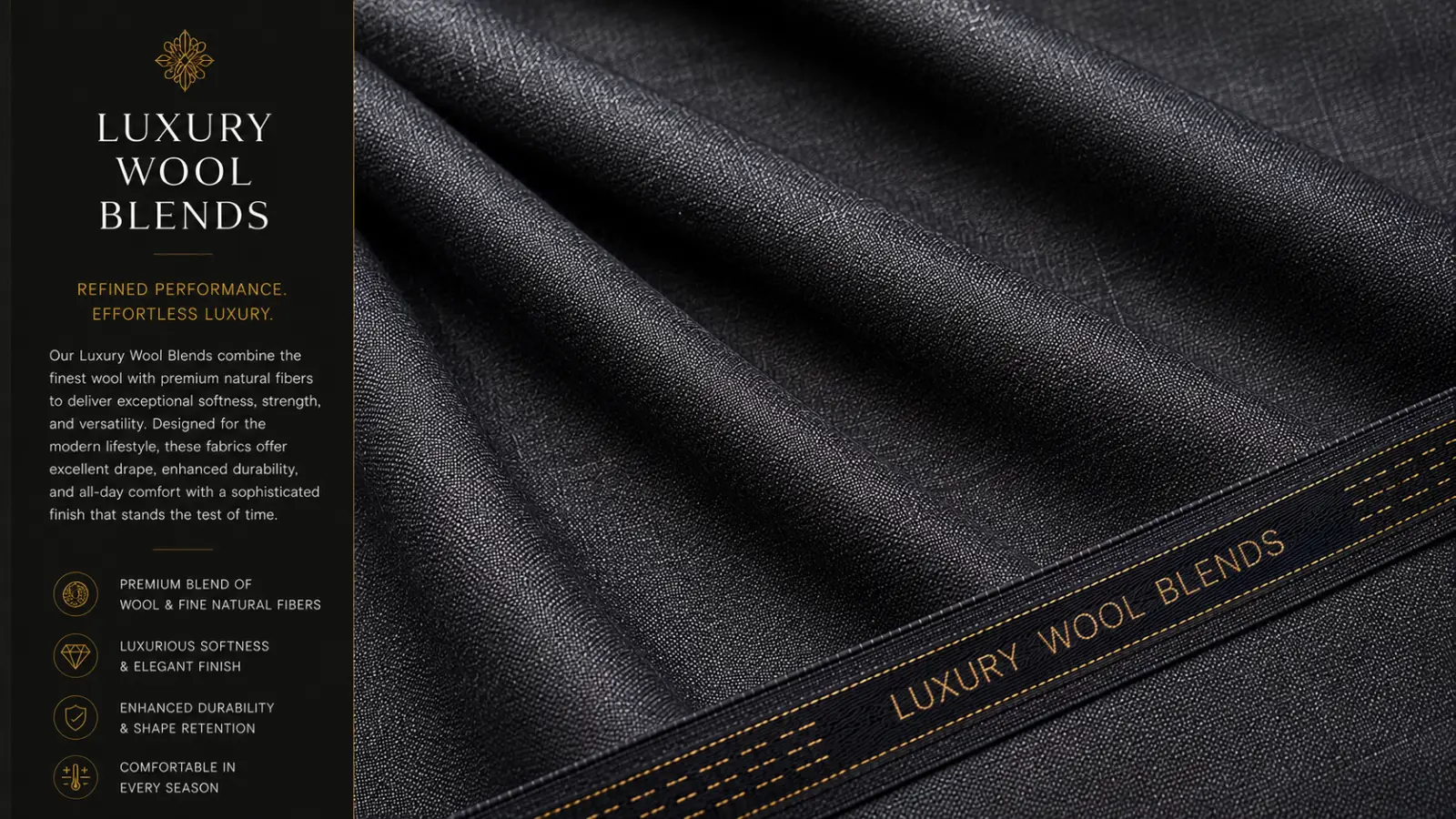 Luxury Wool Blend Business Suit