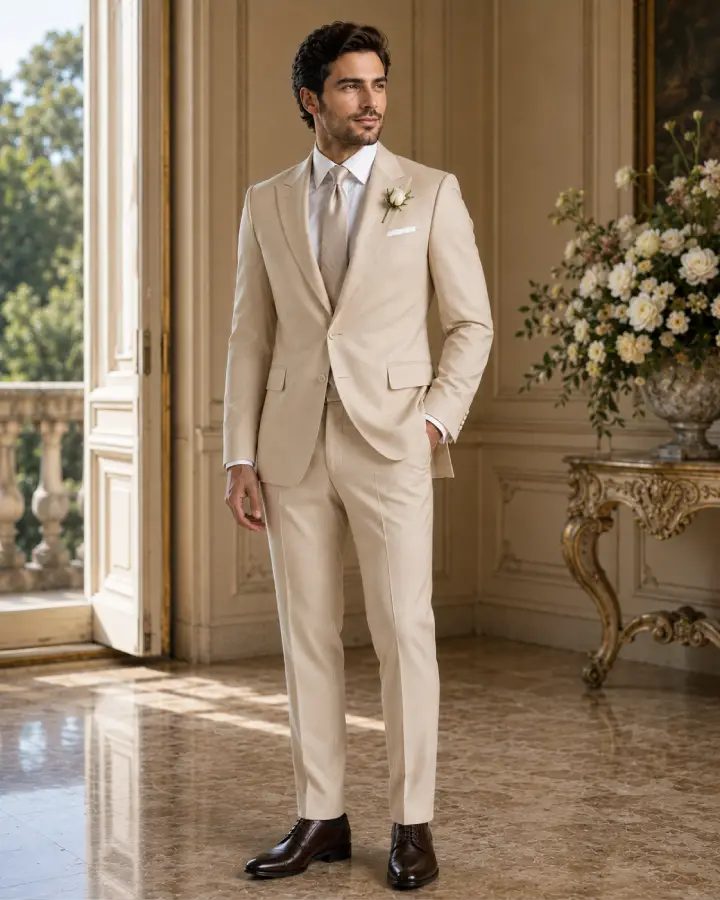 The Florence - Beige Bespoke Wedding Suit