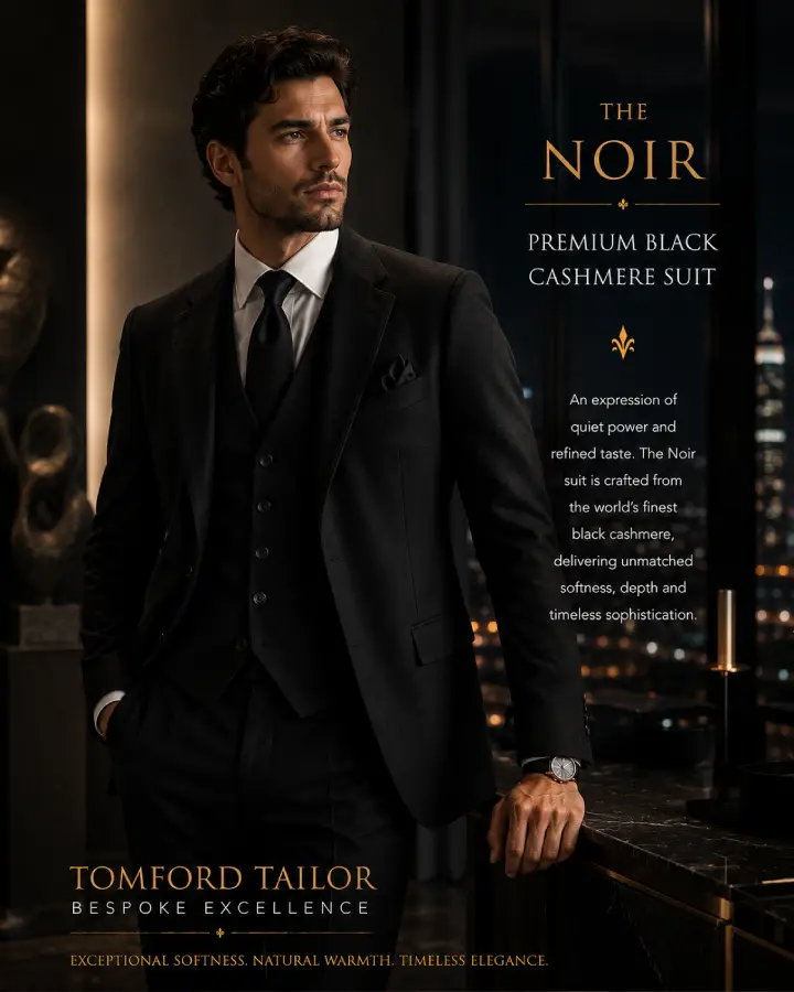 The Noir - Premium Black Cashmere Suit