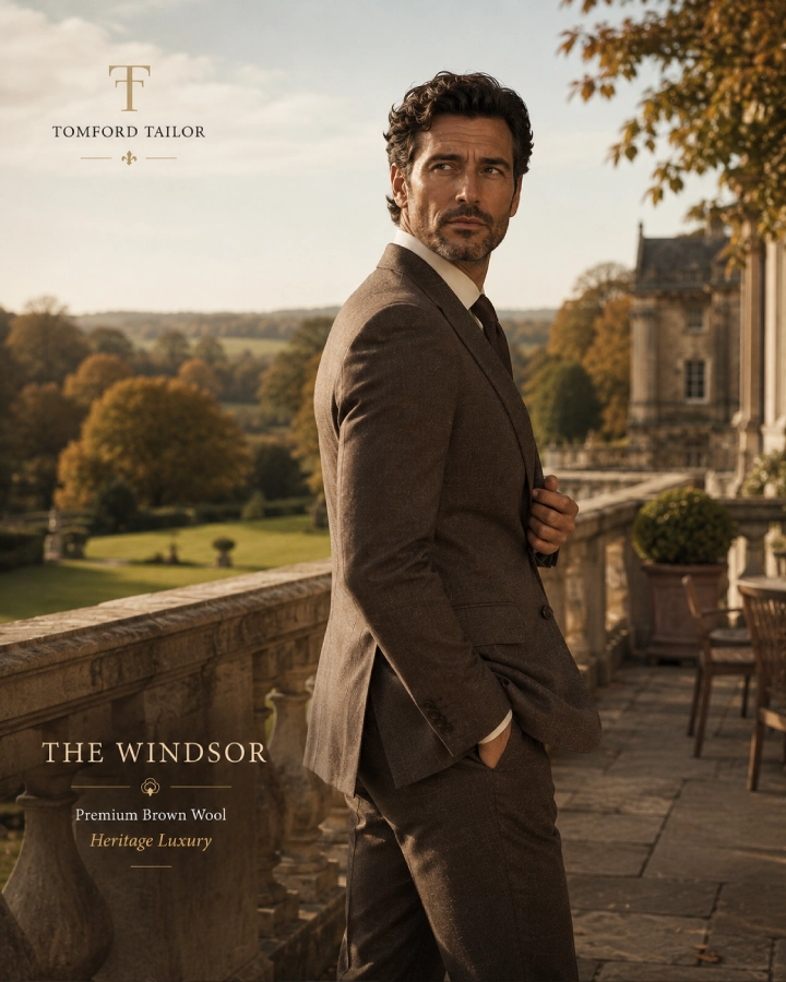 The Windsor Premium Brown Wool Suit