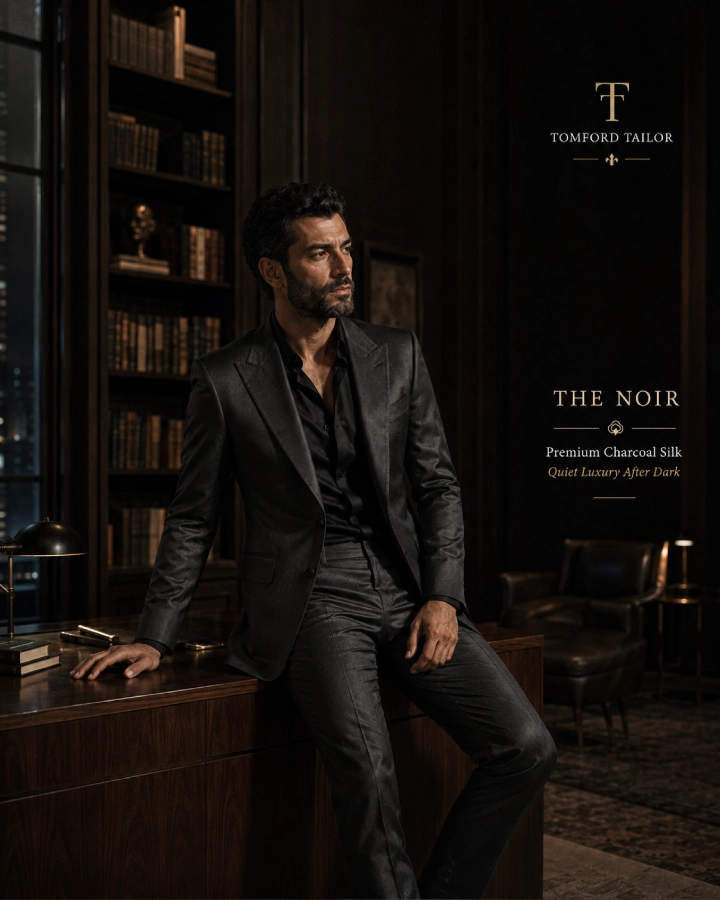 The Noir Premium Charcoal Silk Suit
