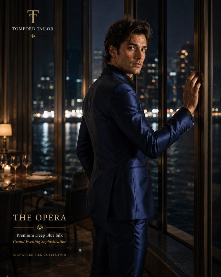 The Opera Premium Deep Blue Silk Suit