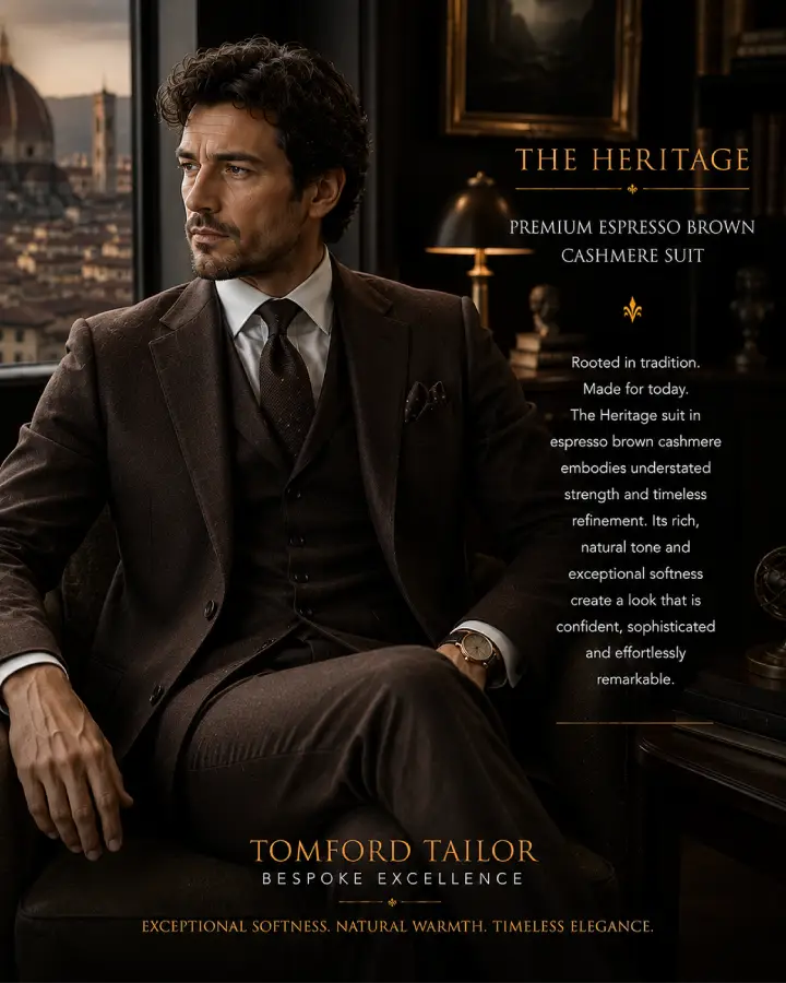 The Heritage - Premium Espresso Brown Cashmere Suit