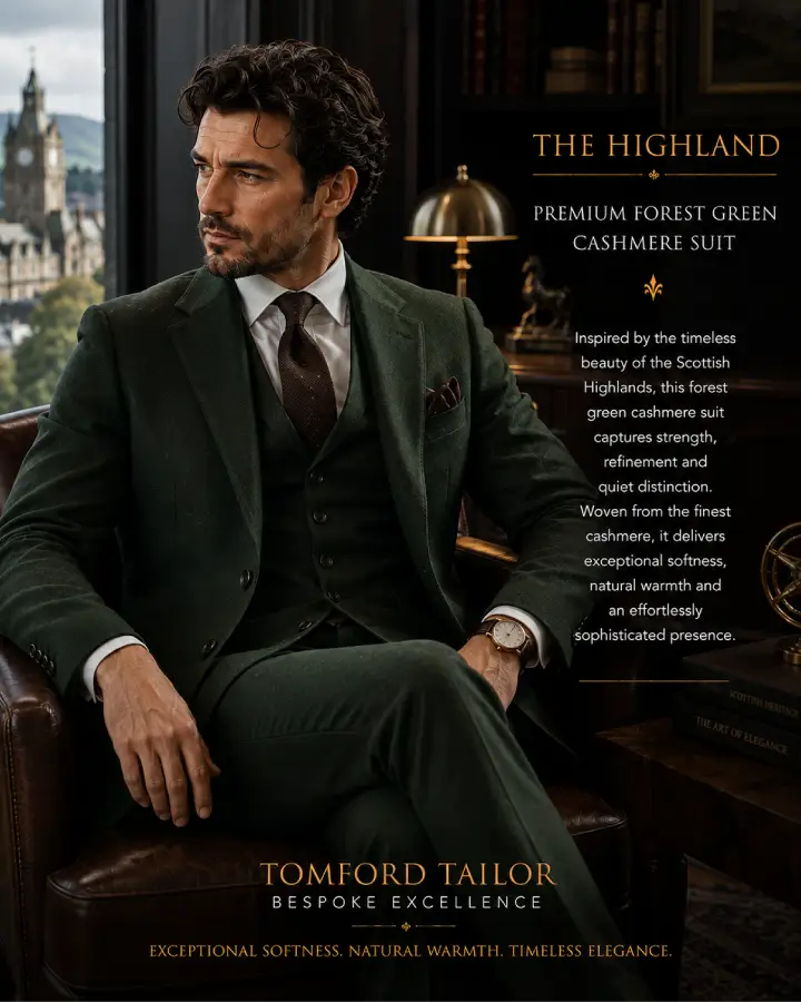 The Highland - Premium Forest Green Cashmere Suit