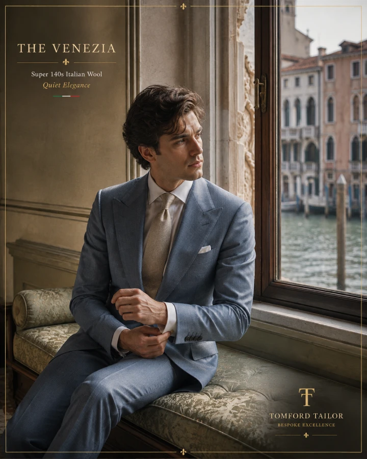 The Venezia Premium Light Blue Italian Suit