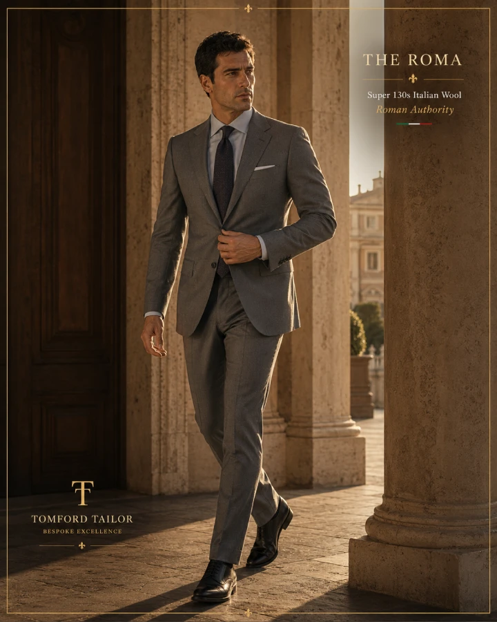 The Roma Premium Mid Grey Italian Suit