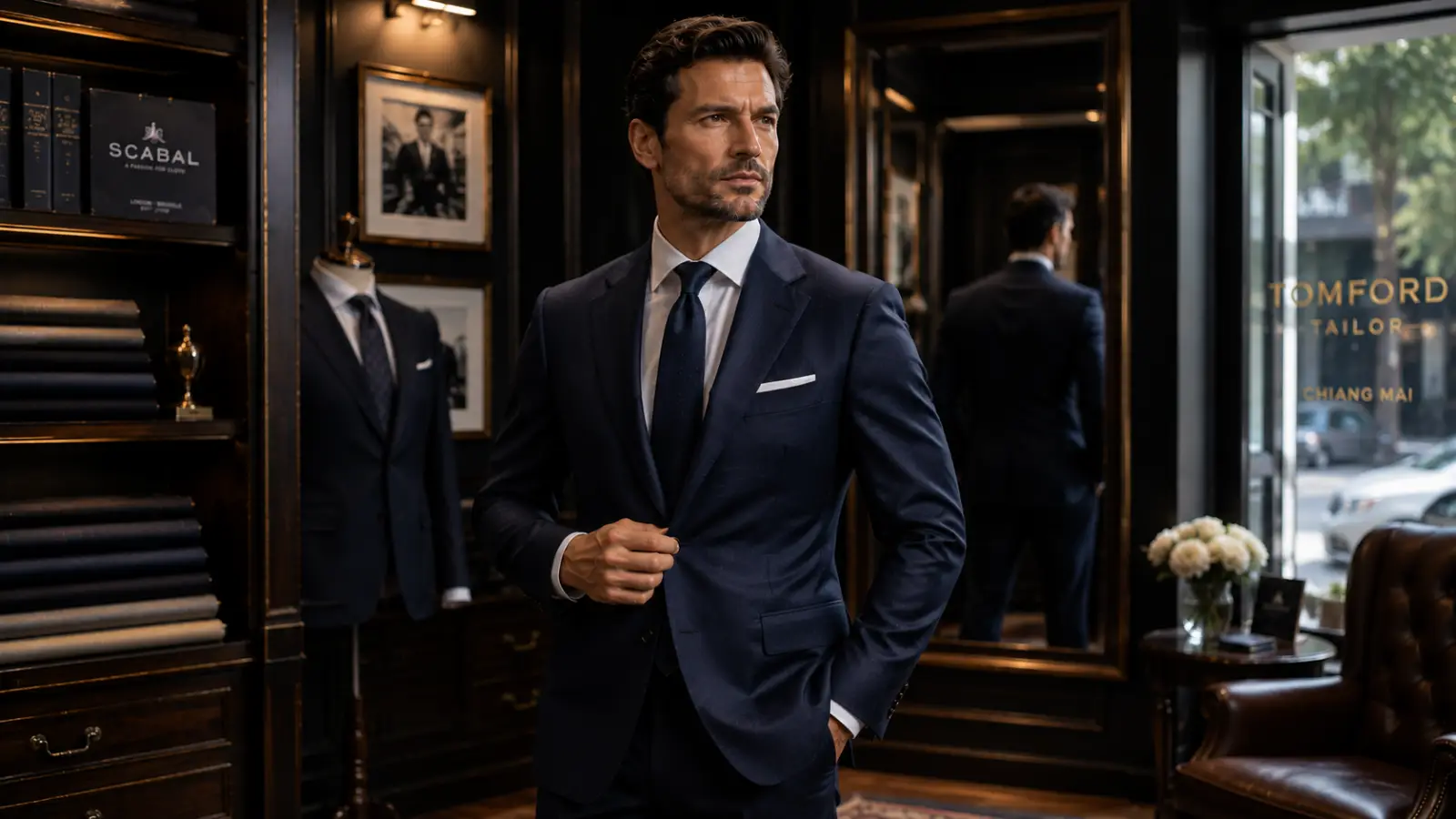 Business Executive Wearing Bespoke Suit