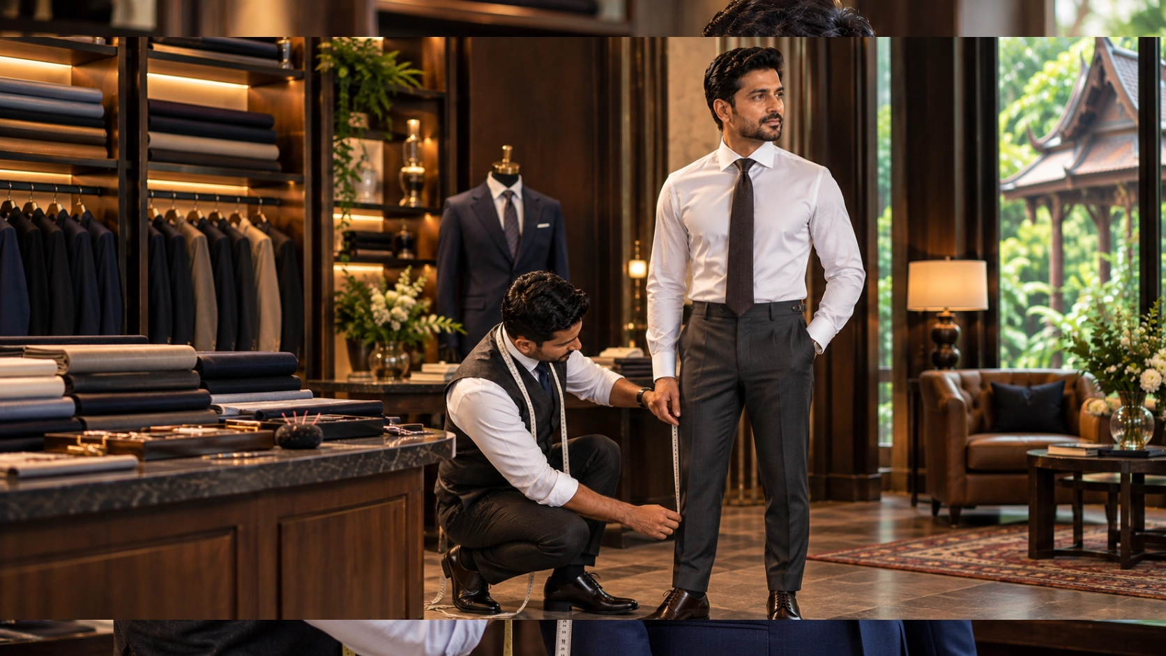 Tailored formal trousers with a clean, precise fit
